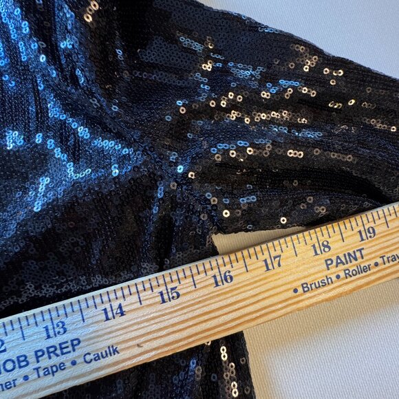 Kardashian Kollection Sequin Jacket XS Black Cropped Open Front Glam - Picture 5 of 10